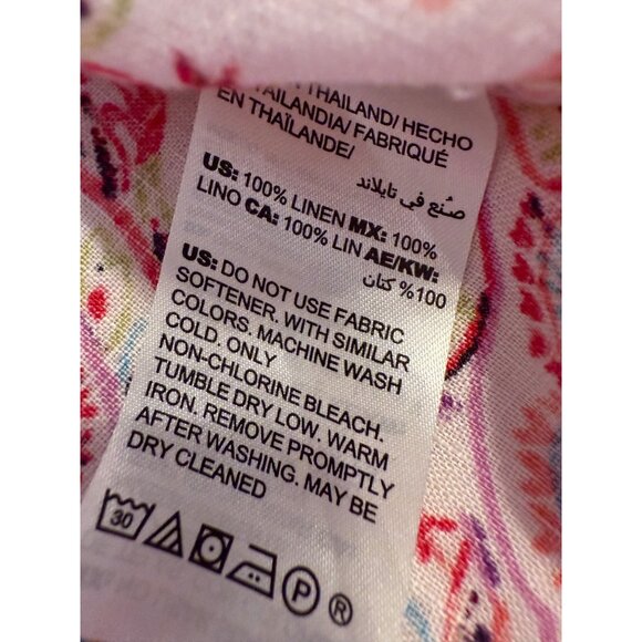 Chicos Linen Paisley Button-Up Shirt Multicolor Lightweight Breathable Lg read - Picture 3 of 11